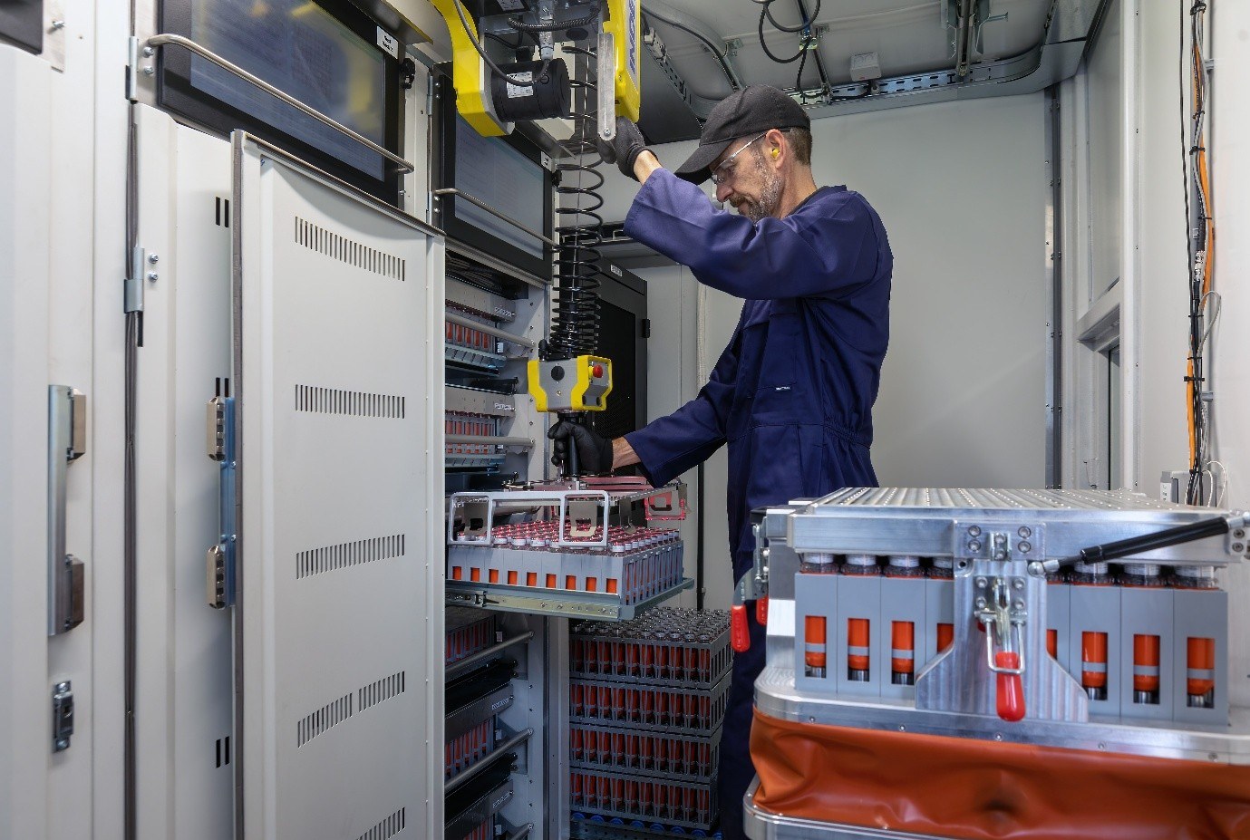 - Inside the Pro System showcasing STRYDE's high-capacity charging racks