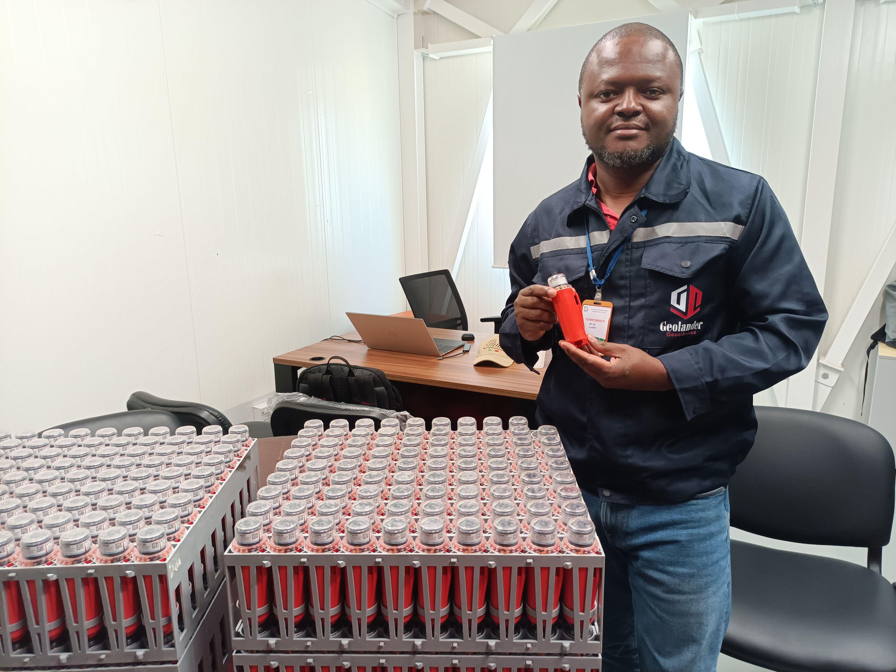 Peritue Miguel, General Manager of Geolander with STRYDE equipment in Angola